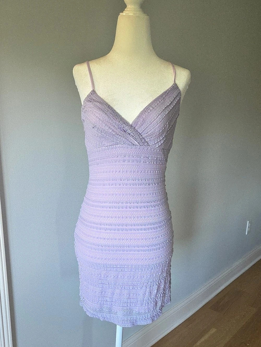 superdown Carissa Mini Dress Purple Ruched Size Small